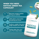 Ingrédients biologiques PUREHEALTH RESEARCH Matcha respectueux de l’environnement.