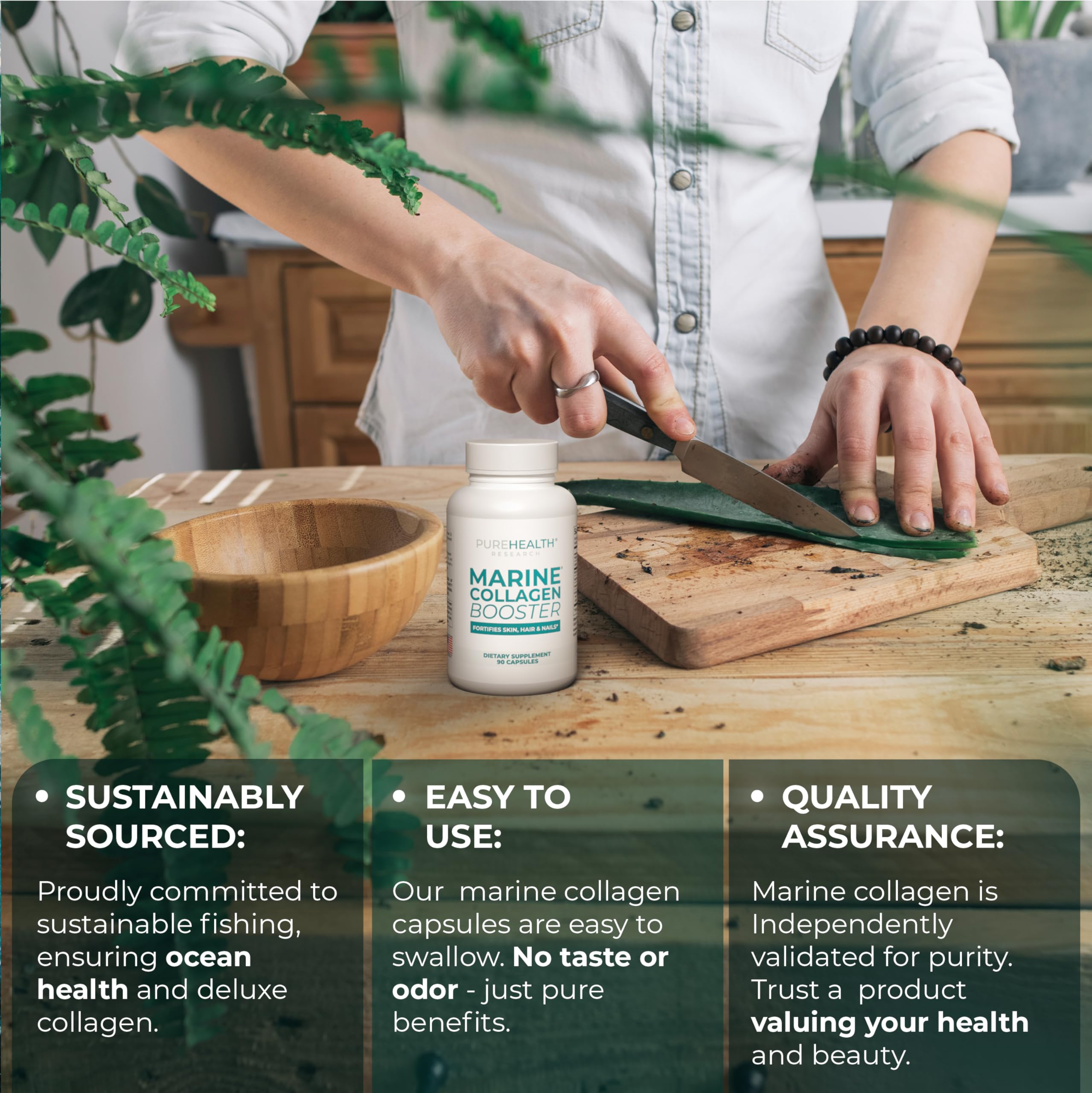 PureHealth Research Marine Collagen — origine poisson marin kosher, formule propre et durable