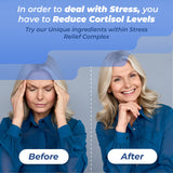 Stress Release Complex de PUREHEALTH RESEARCH – étiquette et emballage indiquant les ingrédients adaptogènes.