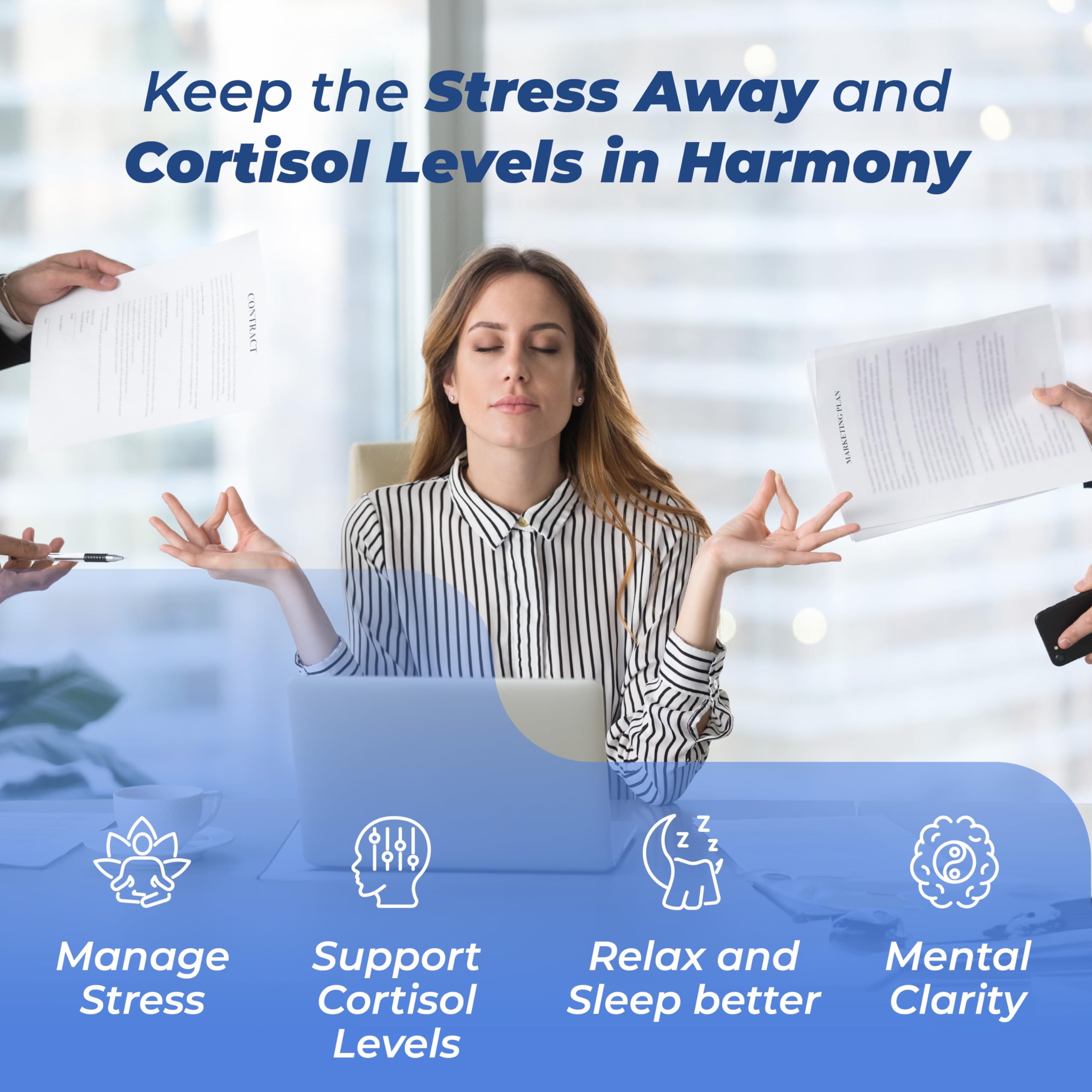 Stress Release Complex de PUREHEALTH RESEARCH – ingrédients incluant Ashwagandha et L-Theanine pour soutien émotionnel.