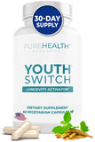 Youth Switch: bouteille PUREHEALTH RESEARCH prête pour une routine quotidienne.