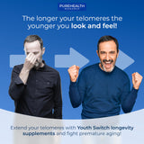 Étiquette Youth Switch PUREHEALTH RESEARCH affichant les ingrédients clés.