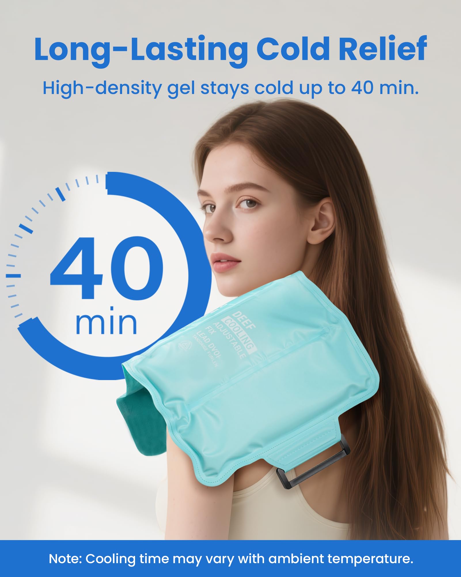 Purella gel-pack-coude enroulé autour du coude pour un soulagement local.