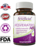 PURELY beneficial RESVERATROL1450 etiquette nutritionnelle claire pour les antioxydants