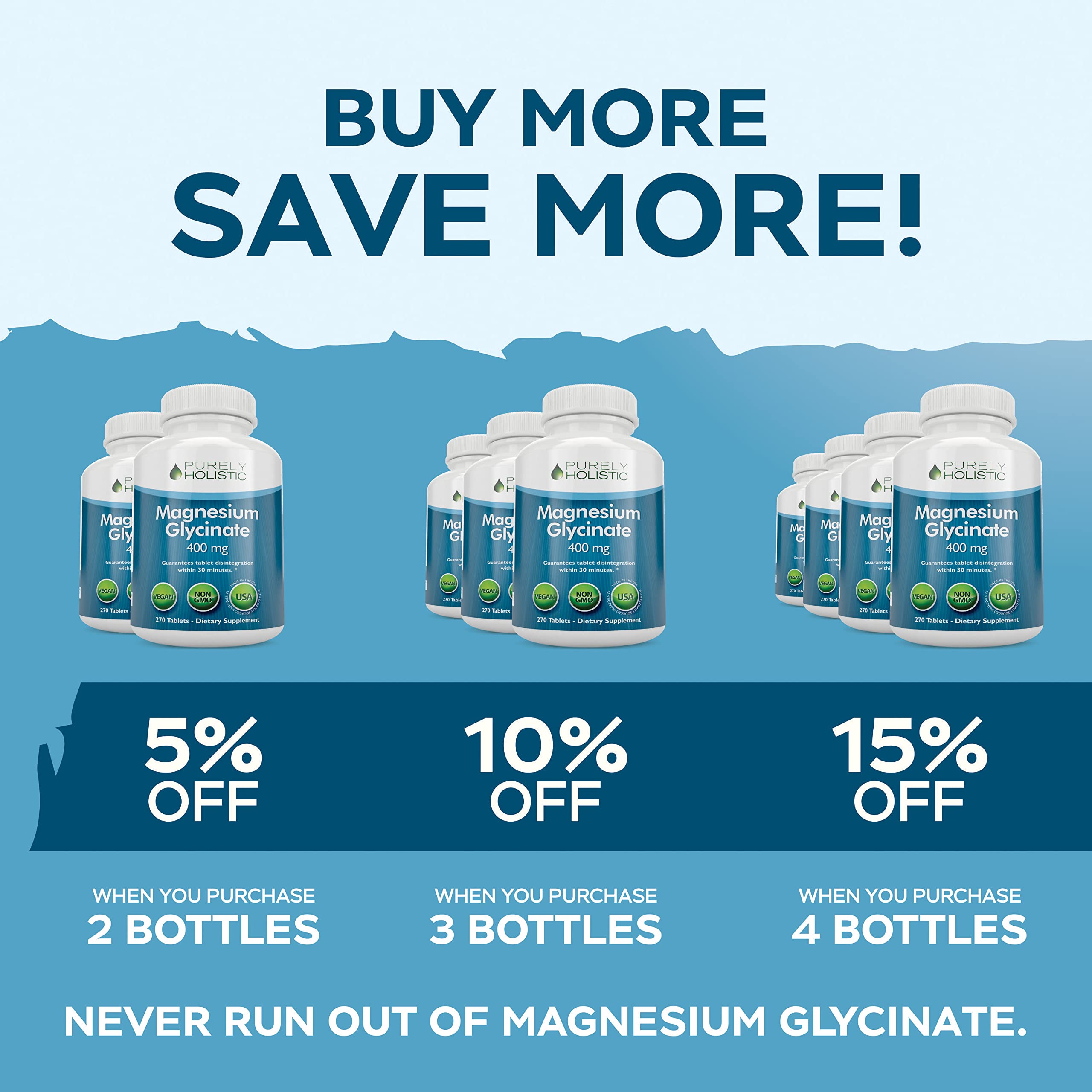 Purely Holistic Magnésium Glycinate 400 mg, utilisation nocturne – détente possible