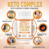 Purely Optimal Keto BHB-ACV, capsules visibles indiquant une source exogène d'énergie.