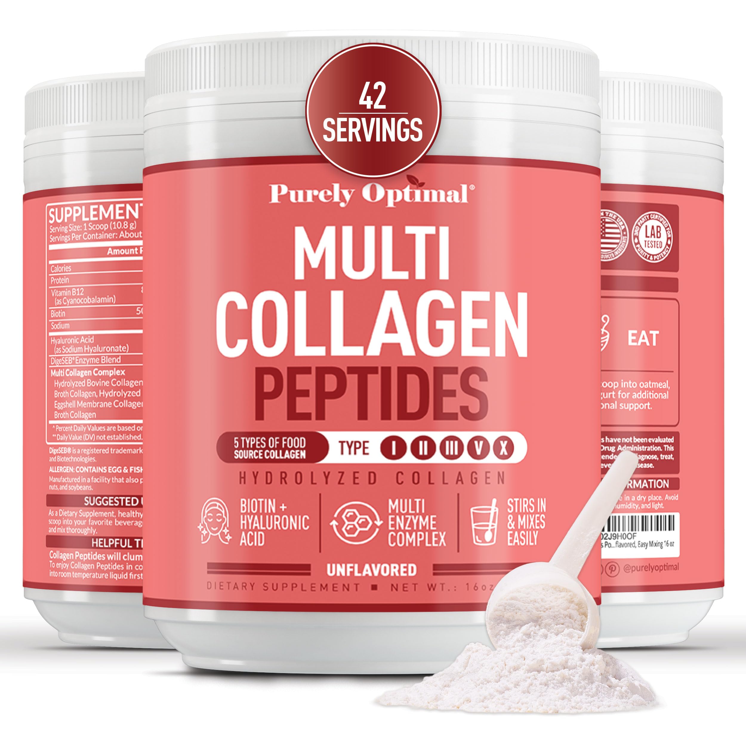 Purely Optimal Collagen Poudre dans la bouteille, texture fine et sans goût