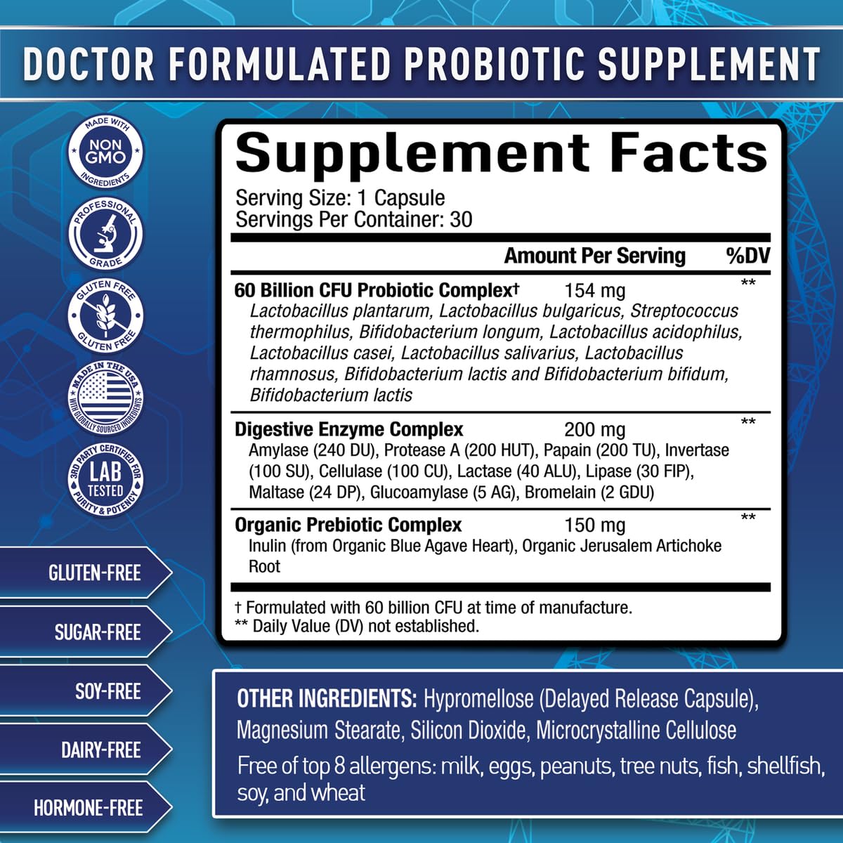 Capsules Purely Optimal révélant enzymes digestives et prébiotiques pour confort digestif