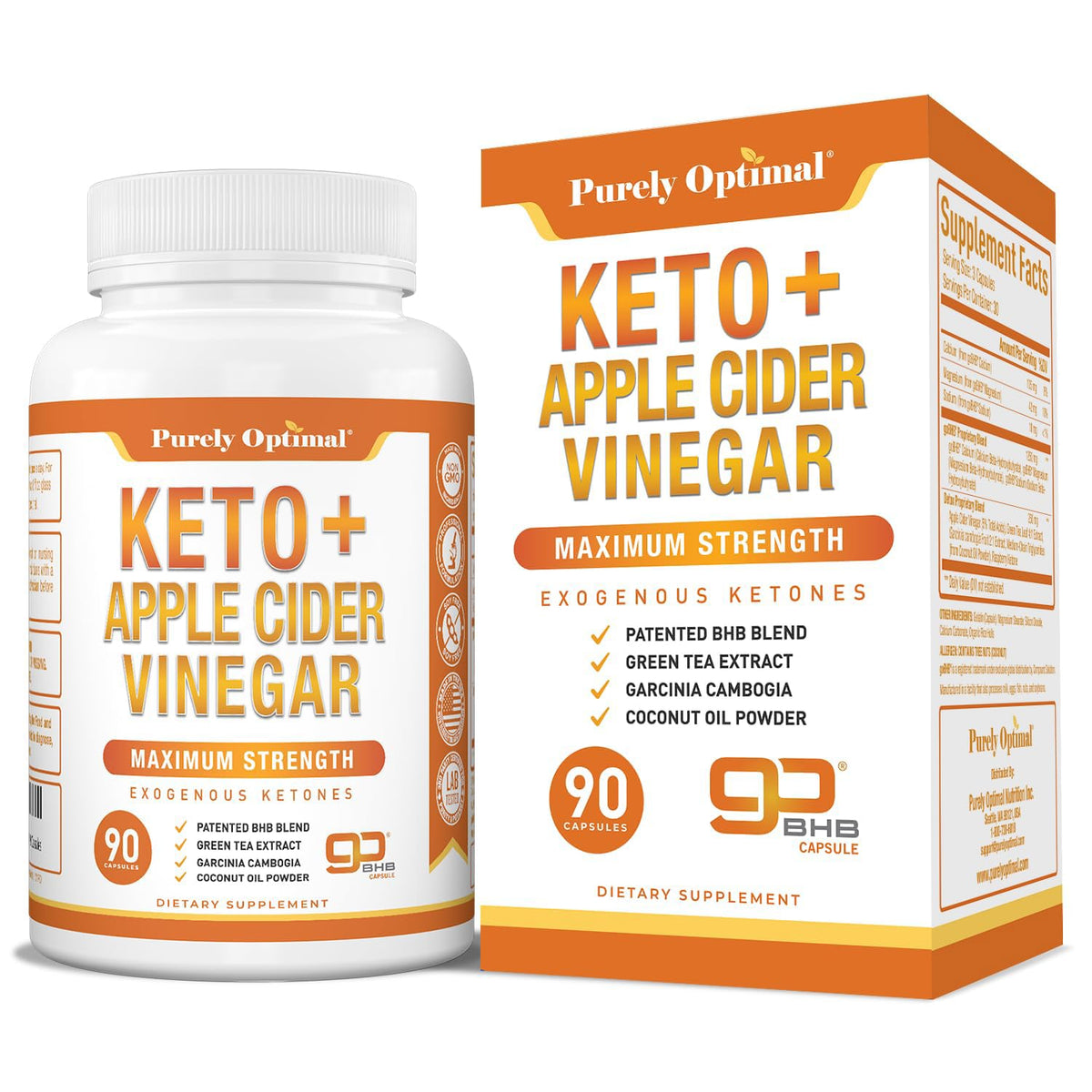 Purely Optimal Keto BHB-ACV, bouteille prête pour votre routine faible en glucides.