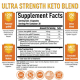 Purely Optimal Keto BHB-ACV, étiquette claire présentant les ingrédients naturels.