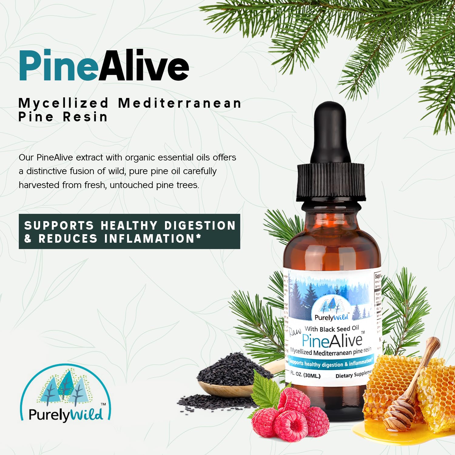 PineAlive Purely Wild huile d'olive vierge extra comme base naturelle