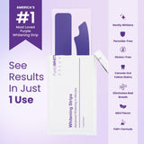 PurelyWHITE DELUXE: vue arrière des lanières violettes montrant leur forme et flexibilité.