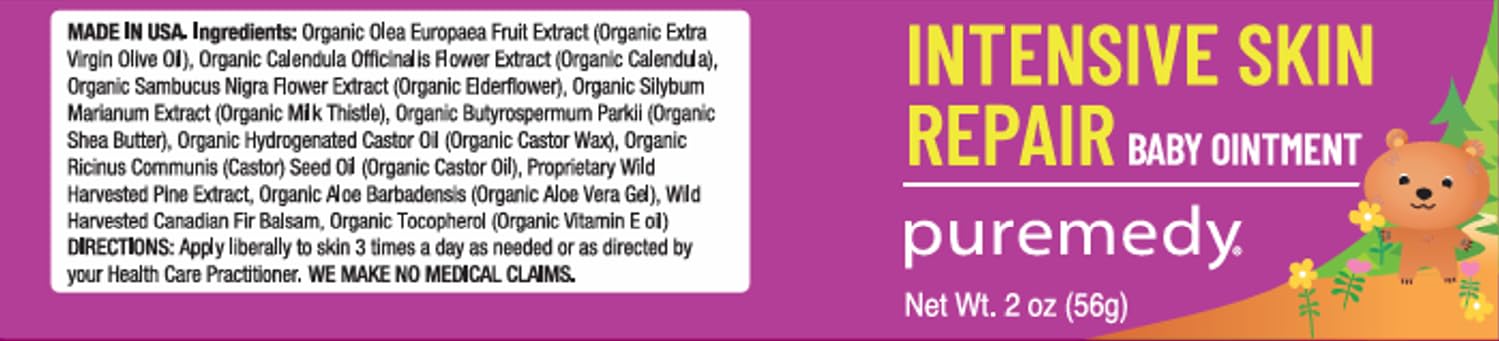 Puremedy Bebe crème éczéma calendula-sureau, apaise et nourrit les zones sèches.