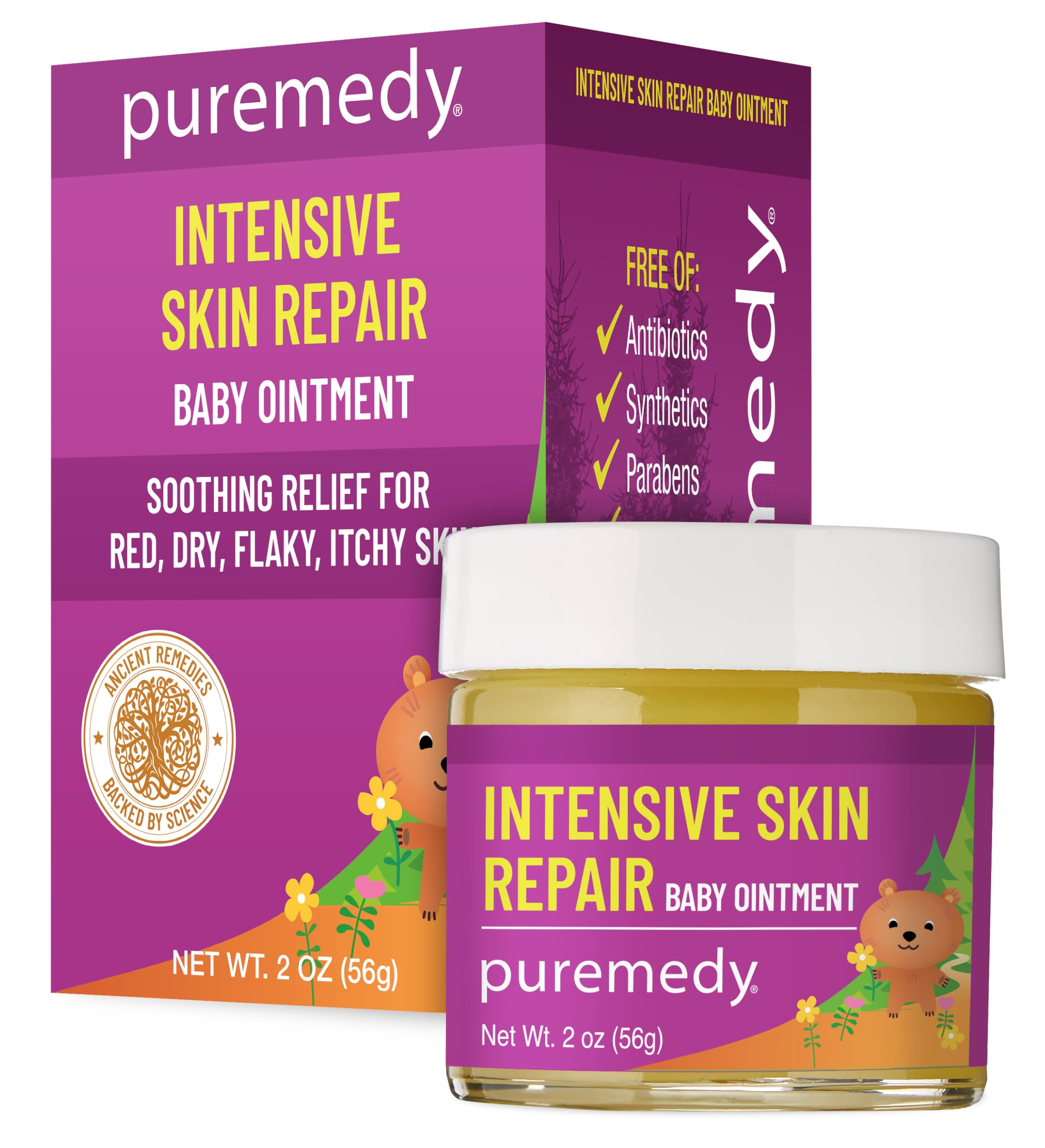 Puremedy Bebe salve intense 60 ml, apporte un soin hydratant doux pour la peau.