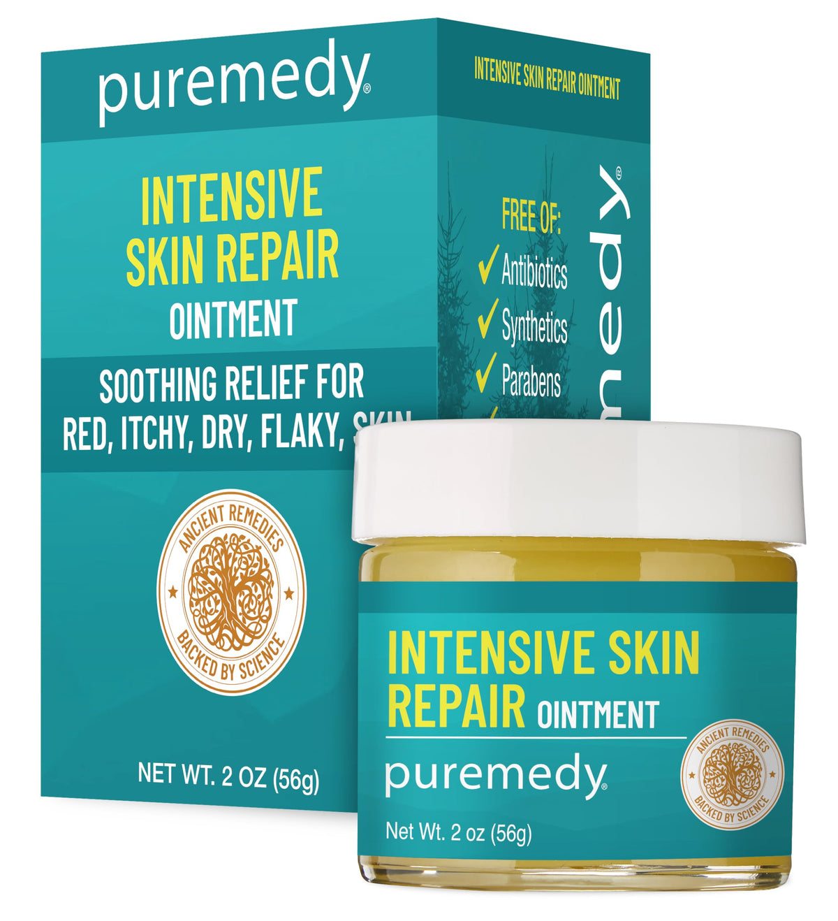 Puremedy Pommade dans son pot, apaise irritations et peau sèche.