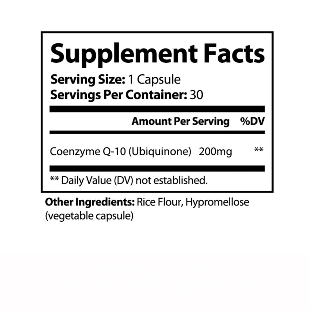 Capsules PureNature Plus CoQ10 200 mg – format pratique, intégration facile à la routine.