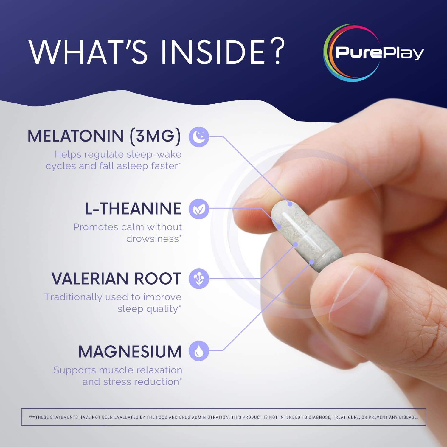 PurePlay Sommeil ashwagandha, formulation relaxante pour la détente du soir.