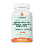 PurePremium Berberine Cinnamon Complex, bouteille vue de face, soutien énergétique naturel et équilibre.