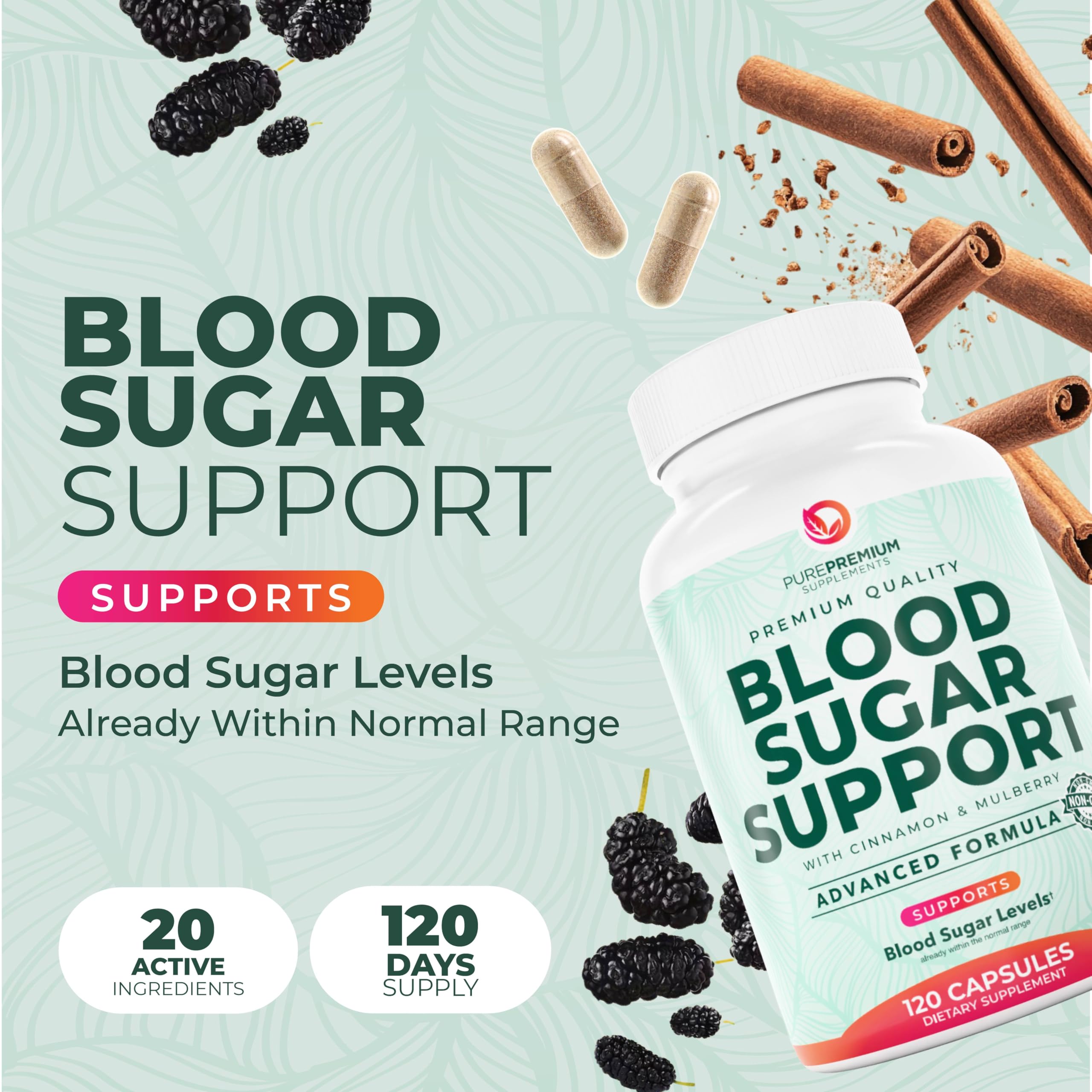 PurePremium Capules-gros-plan: formulation 20 ingrédients pour un soutien global du bien-être.