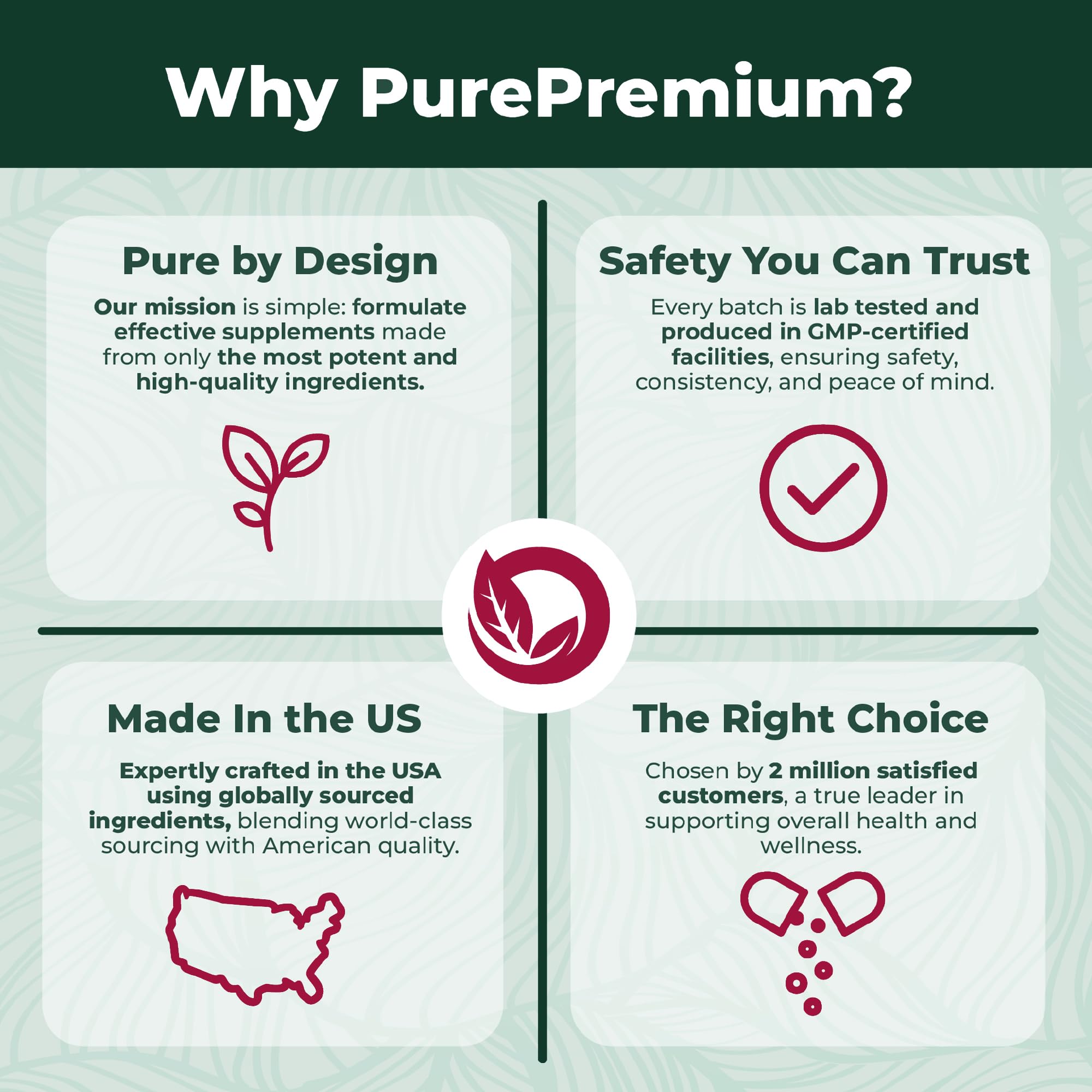Qualité lab PurePremium Betterave, extrait 50:1, symbole de sécurité et pureté.
