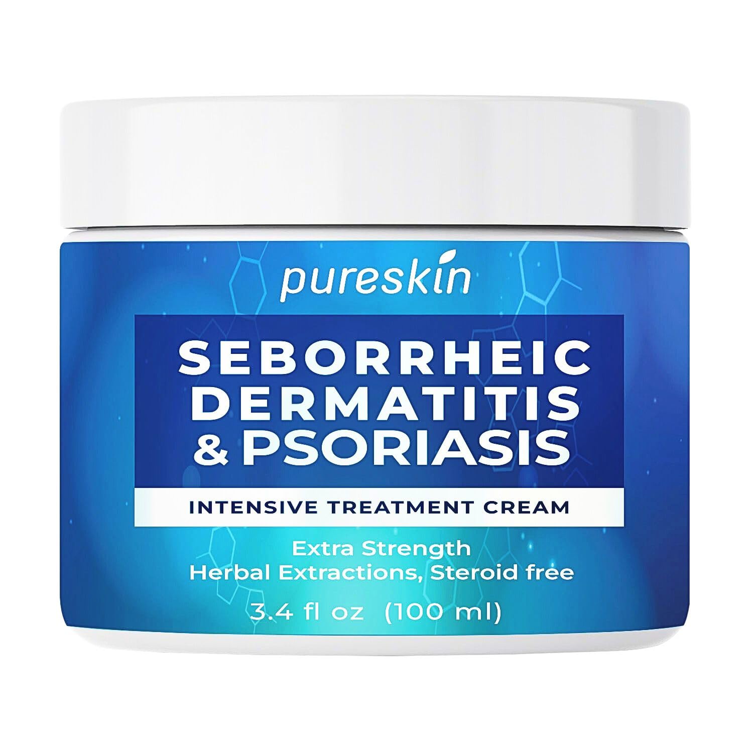 PURESKIN crème dermatite séborrhéique en bouteille – apaise démangeaisons et pellicules.