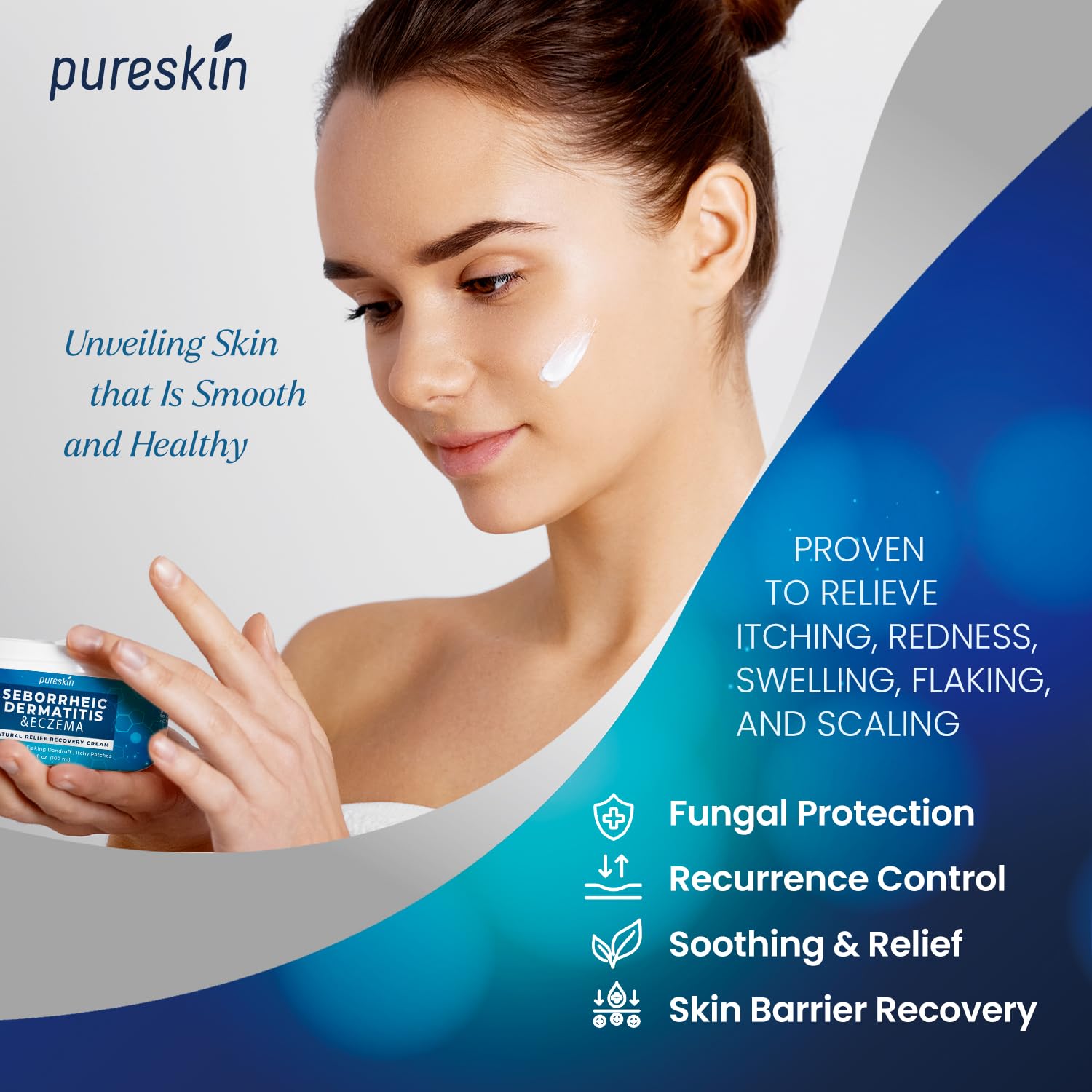 PURESKIN sans corticoïdes et parabènes pour peau sensible.