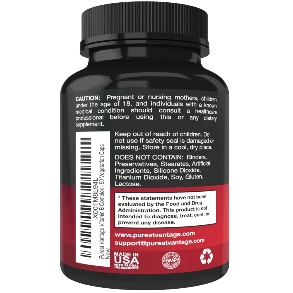 Purest Vantage Complexe B — étiquette et ingrédients, formulation de haute qualité