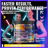 Gommes PURESTVITS Creatine Monohydrate, faciles à emporter pendant le sport ou le travail.