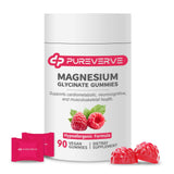 Pureverve gommes magnésium glycinate en bouteille, soutien potentiel au quotidien