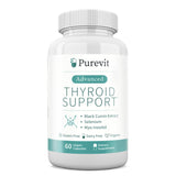 Purevit Thyroid Support – bouteille affichée, soutien thyroïdien quotidien sans iode.