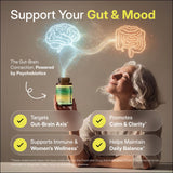 PUREWELL SCIENCES Psychobiotics, emballage végan, pratique et non réfrigéré.
