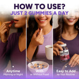 Purify Life gommes criniere-de-lion framboise, ingrédients naturels et formulation vegan.