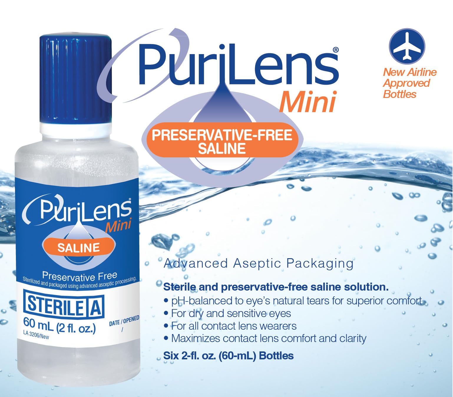 Purilens Mini clarté lentilles : rinçage et stockage pour une vision nette.