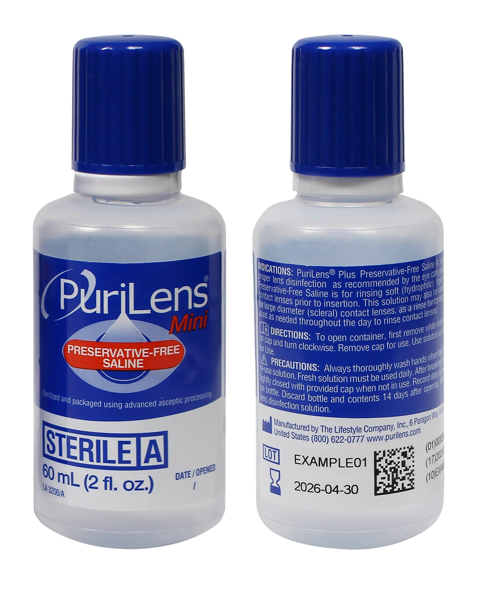 Purilens Mini pH équilibré : compatible avec les larmes pour le confort.