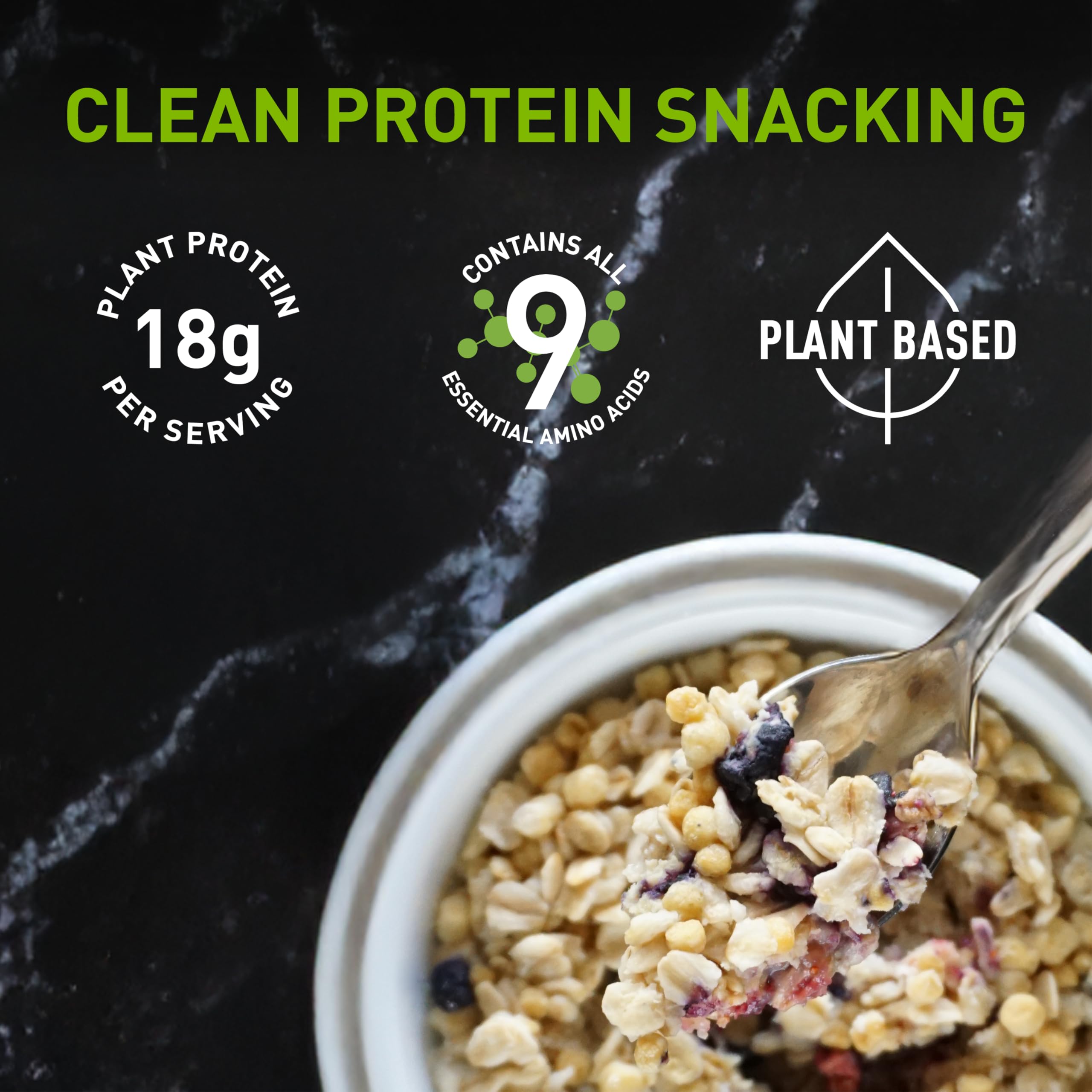 PURIS Chips protéinés de pois bio, contient 18 g de protéine par portion.