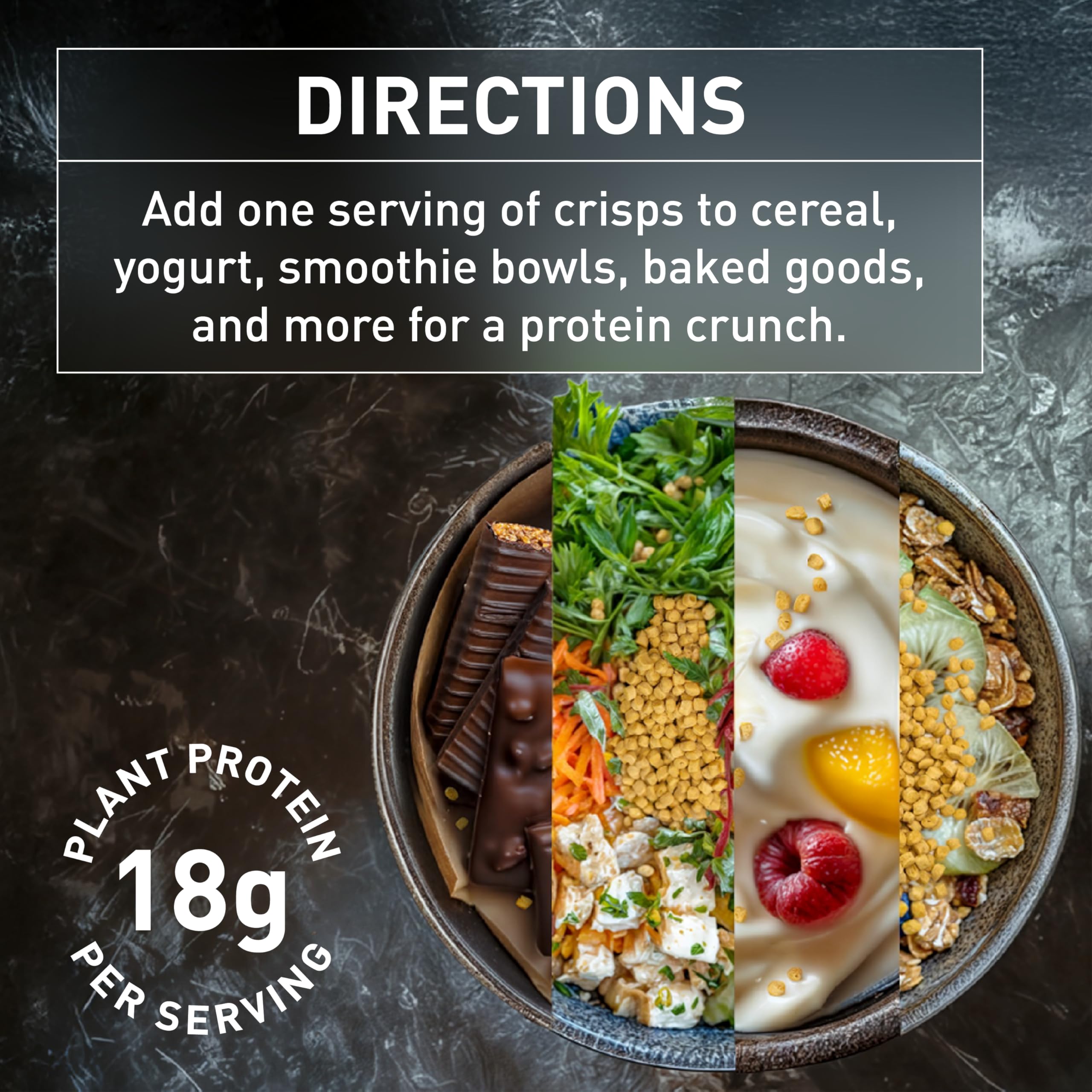 PURIS Chips protéinés de pois bio, 7 g de glucides par portion.