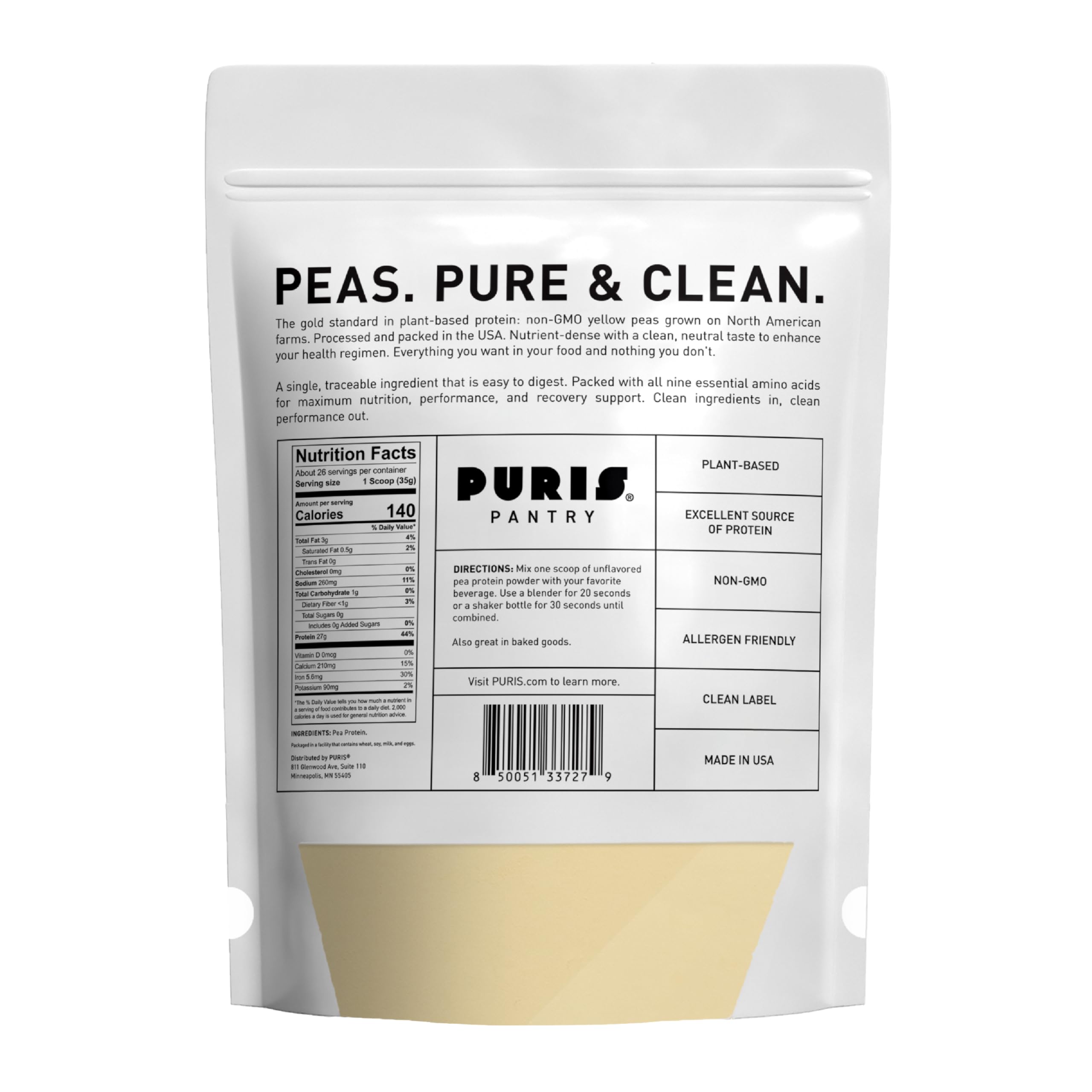PURIS Poudre protéinée: smoothie neutre et facile à mélanger.