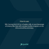 Purist REP Whey énergie-sport, parfait pour mode de vie actif.