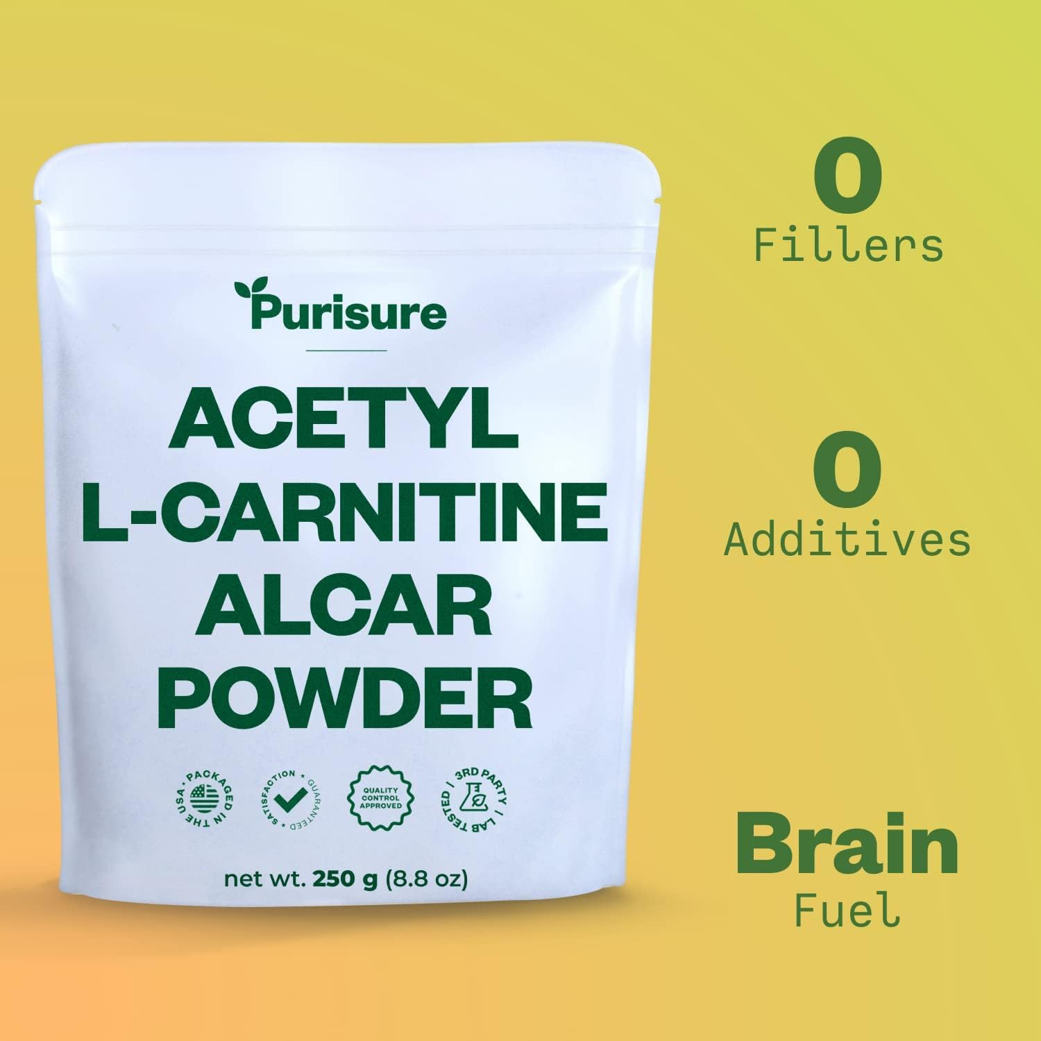 Purisure Acétyl L-Carnitine Poudre: mélange facile dans une boisson.