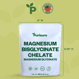 Purisure Magnésium Bisglycinate, flacon pratique pour un apport journalier sans additifs.
