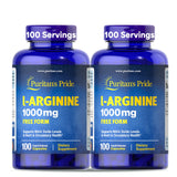 Puritan's Pride L-Arginine 1000 mg, flacon — soutien potentiel à la circulation pendant l'effort