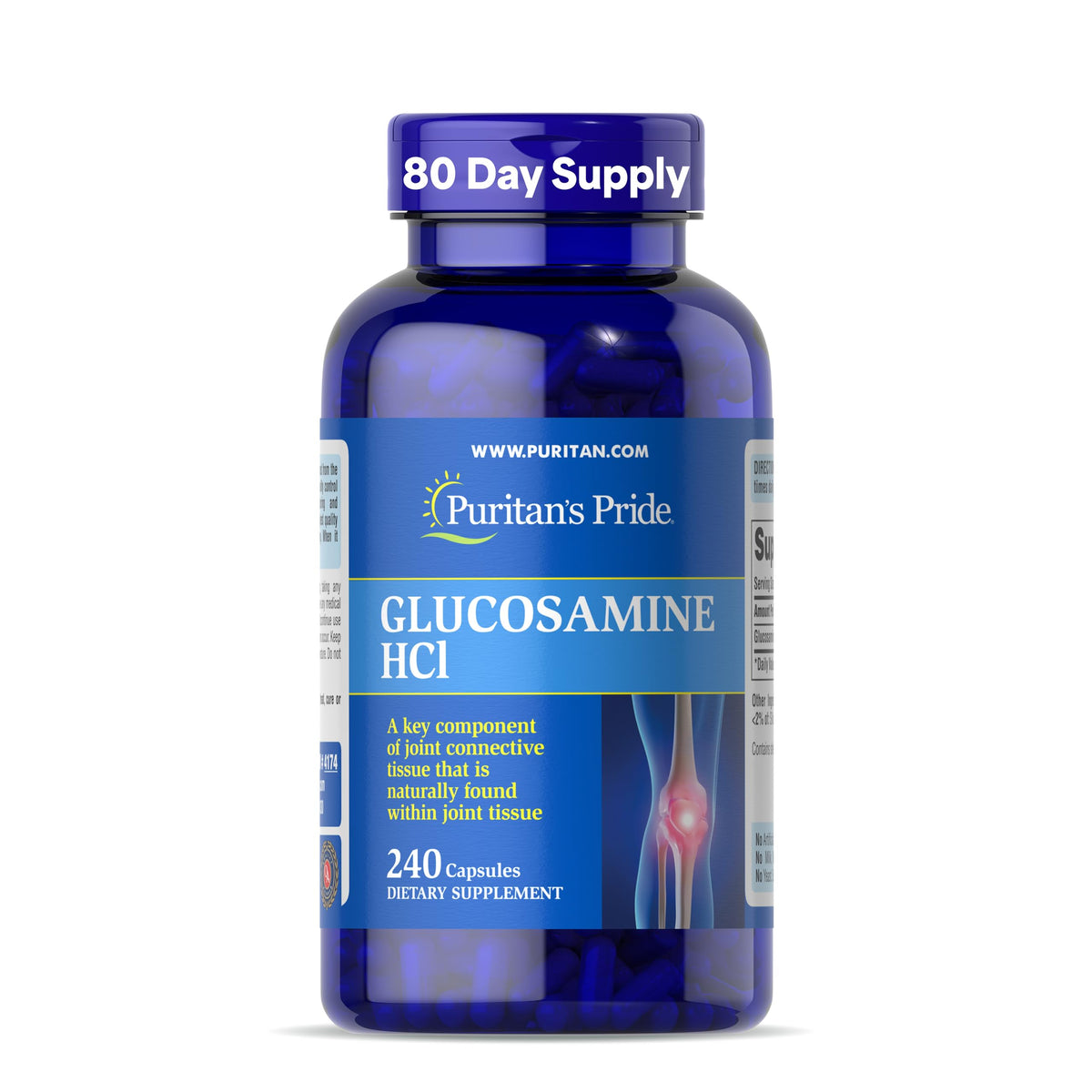 Puritan's Pride Joint Formula – bouteille avec capsules pour le soutien quotidien des articulations.