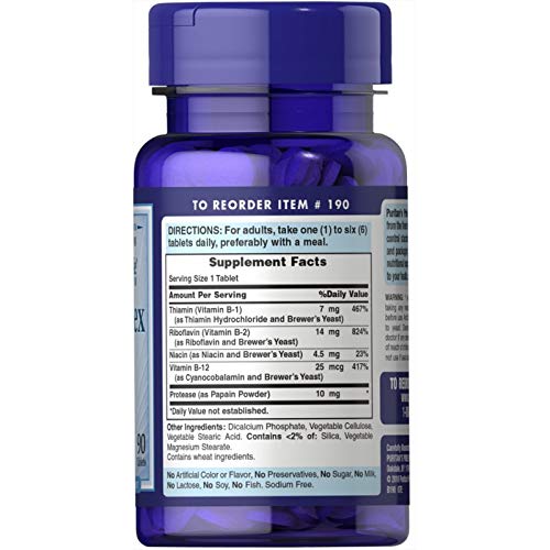 Puritan's Pride B-Complex et B-12 — bouteille pratique pour l'apport quotidien.