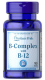 Puritan's Pride B-Complex et B-12 — emballage clair, soutien potentiel à l'énergie.