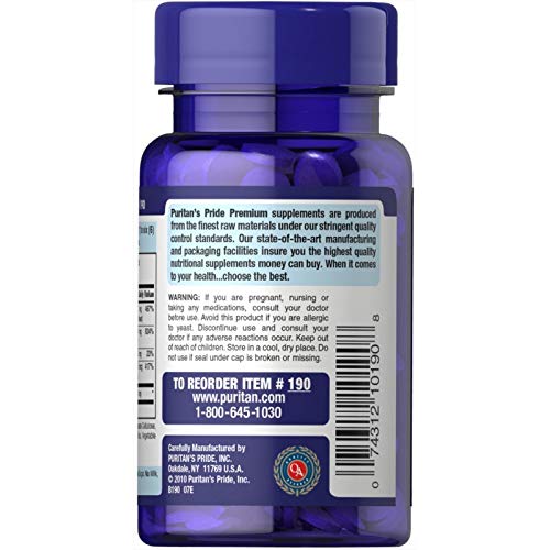 Puritan's Pride B-Complex et B-12 — comprimés visibles et formulation naturelle.