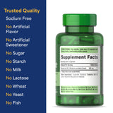 Puritan's Pride Berberine 500 mg gros plan sur l'étiquette, informations claires.
