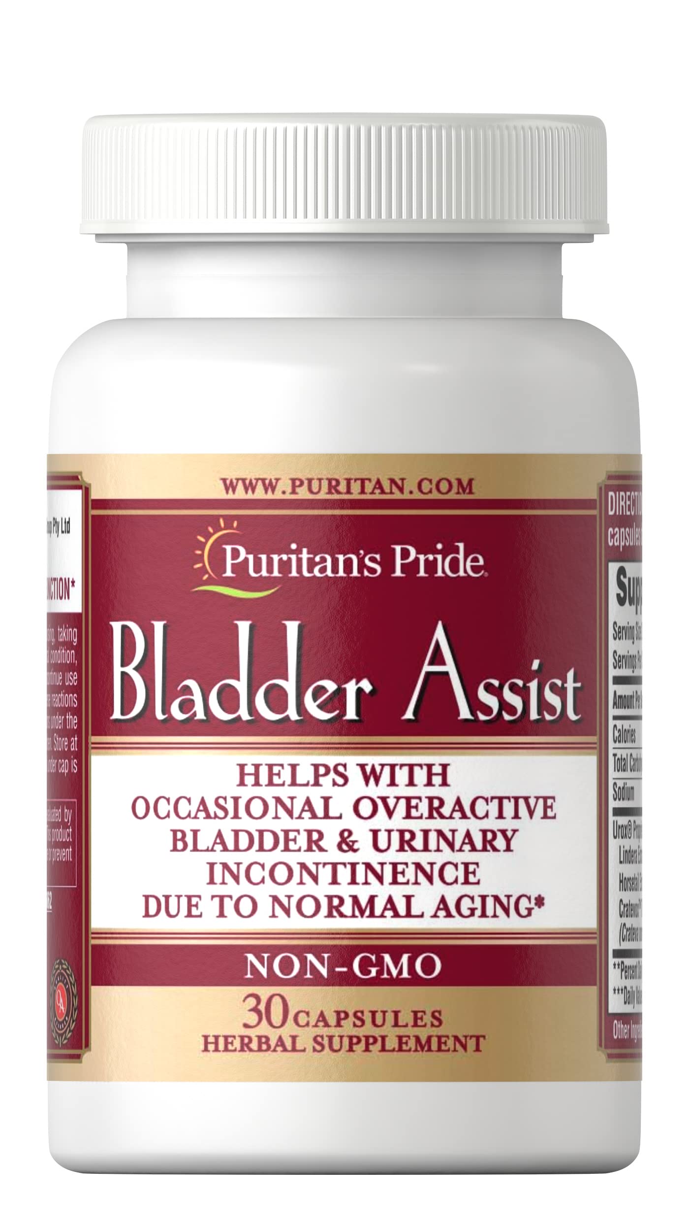 Puritan's Pride Bladder Assist – bouteille de comprimés pour une prise quotidienne pratique.