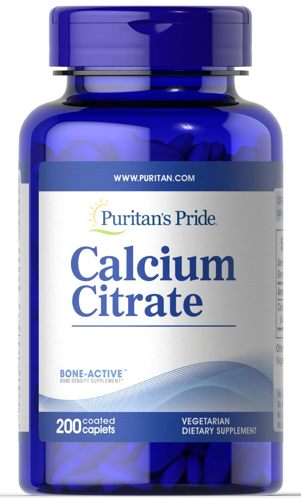 Puritan's Pride calcium citrate 200 mg — bouteille du complément pour soutenir la santé osseuse au quotidien