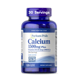 Puritan's Pride calcium et D3 caplets dans la bouteille, soutien potentiel pour les os.