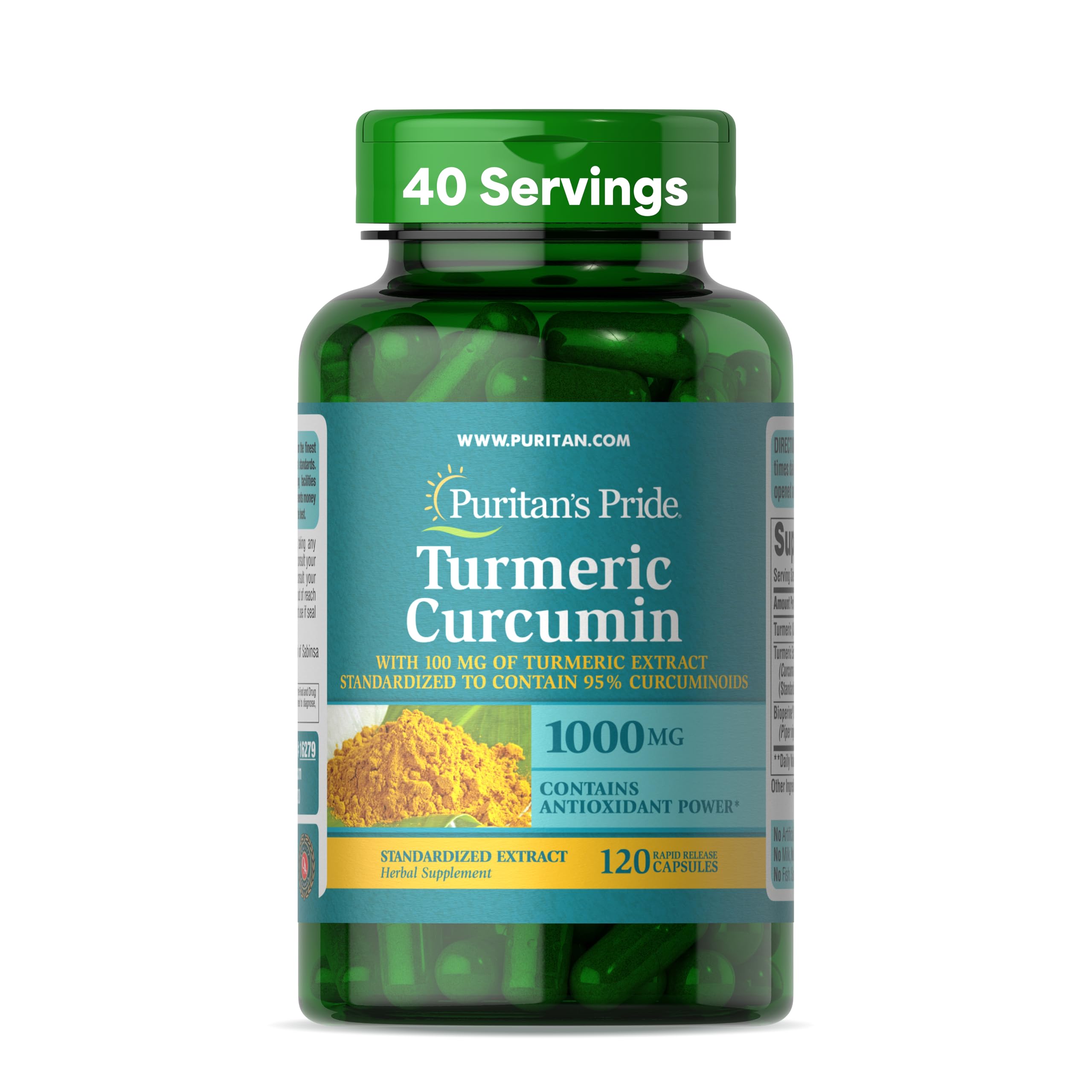 Puritan's Pride capsule-curcumine-1000mg – soutien antioxydant potentiel au quotidien